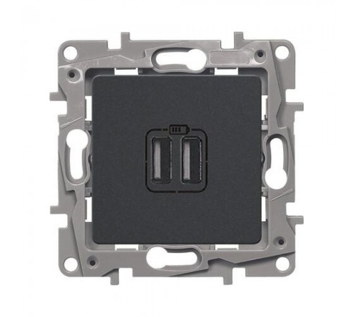 Розетка USB подвійна Legrand Etika антрацит 672694