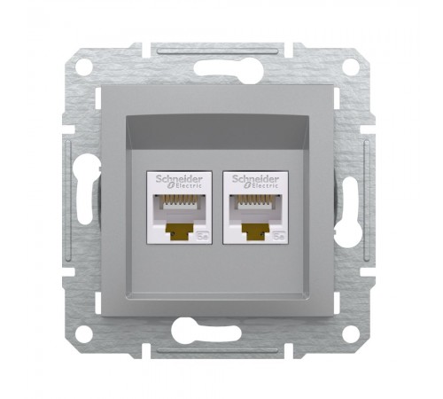 Розетка комп'ютерна Schneider Electric Asfora алюміній подвійна RJ45 UTP 5E внутрішня EPH4400161 Розетка комп'ютерна Schneider Electric Asfora алюміній подвійна RJ45 UTP 5E внутрішня EPH4400161