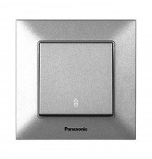 Вимикач Panasonic Arkedia Slim срібний одноклавішний прохідний WNTC00032SL-UA