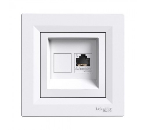 Розетка комп'ютерна Schneider Electric Asfora білий RJ-45 кат 6 UTP внутрішня EPH4700121 Розетка комп'ютерна Schneider Electric Asfora білий RJ-45 кат 6 UTP внутрішня EPH4700121