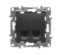 Розетка Legrand ETIKA антрацит 2хRJ45 Кат.5е UTP 672655
