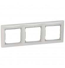 Legrand Valena Classic Рамка 3 пости Білий срібний штрих 770493