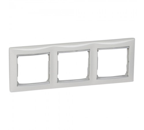 Legrand Valena Classic Рамка 3 пости Білий срібний штрих 770493