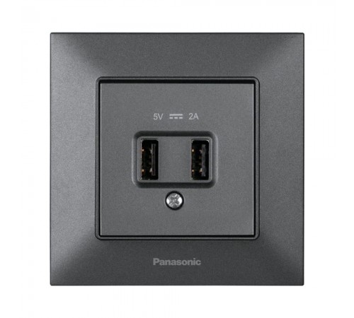 Розетка USB Panasonic Arkedia Slim димчастий WNTC02312DG-UA