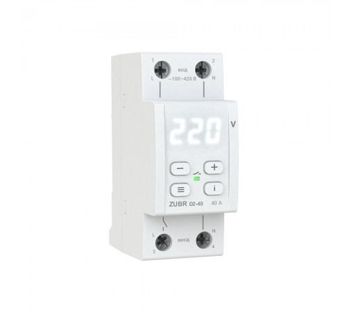 Реле напруги ZUBR 40А(max 50A) 8800 BA D2-40 ZUBR Реле напруги ZUBR 40А(max 50A) 8800 BA D2-40 ZUBR