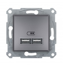 Розетка USB Schneider Electric Asfora сталь подвійна внутрішня EPH2700262