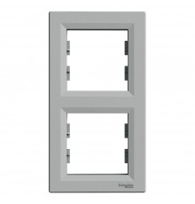 Рамка Schneider Electric Asfora алюміній двомісна вертикальна EPH5810261