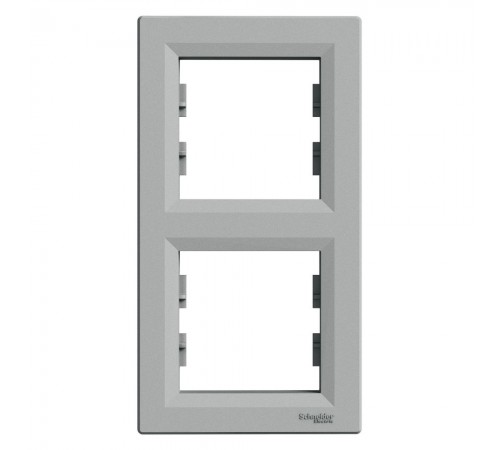 Рамка Schneider Electric Asfora алюміній двомісна вертикальна EPH5810261