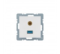 BERKER S.x/B.x механізм Розетка USB/3.5мм аудіо пол.білий мат. 3315391909