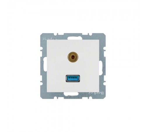 BERKER S.x/B.x механізм Розетка USB/3.5мм аудіо пол.білий мат. 3315391909