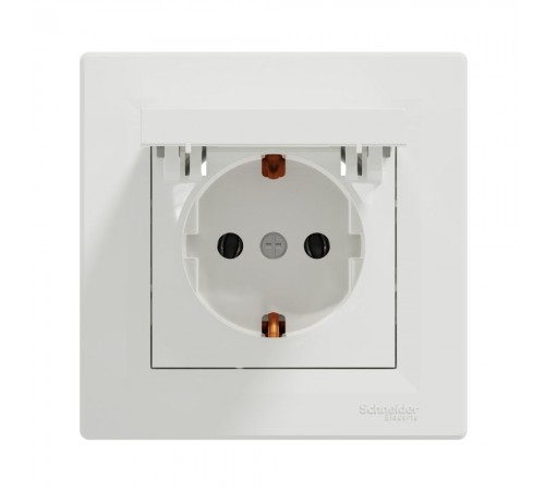 Розетка Schneider Electric Asfora бiла одинарна з заземленням внутрішня з кришкою EPH3100121 Розетка Schneider Electric Asfora бiла одинарна з заземленням внутрішня з кришкою EPH3100121