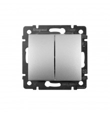 Legrand Valena Classic Вимикач 2клавішний Алюміній 770105