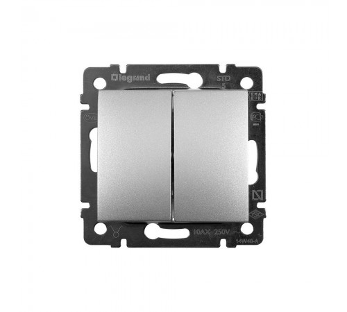 Legrand Valena Classic Вимикач 2клавішний Алюміній 770105