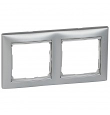 Legrand Valena Classic Рамка 2 пости Алюміній срібний штрих 770352