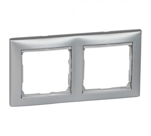Legrand Valena Classic Рамка 2 пости Алюміній срібний штрих 770352