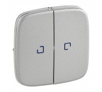 Legrand Valena ALLURE Клавіша вимикача 2-клавішного з підсвіткою Алюміній 755227