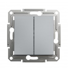 Перемикач Schneider Electric Asfora сталь двоклавішний внутрішній прохідний EPH0600162