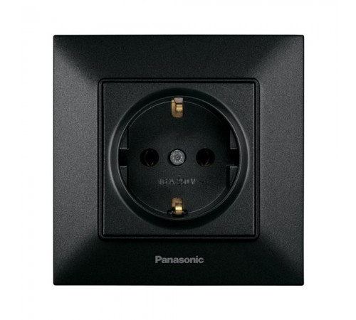 Розетка Panasonic Arkedia Slim чорна із заземленням WNTC02022BL-UA