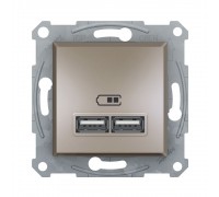 Розетка USB Schneider Electric Asfora бронза подвійна внутрішня EPH2700269