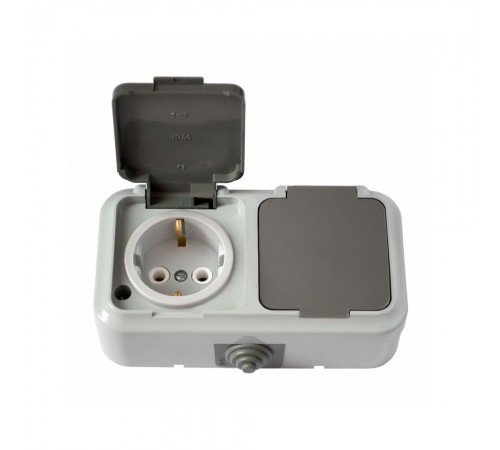 Пралеска Аква 2-на з заземленням IP54 45-40-42