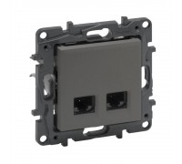 Розетка Legrand Niloe Step сталь 2х RJ45 5UTP 863468