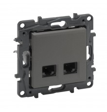 Розетка Legrand Niloe Step сталь 2х RJ45 5UTP 863468