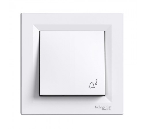 Кнопковий вимикач Schneider Electric Asfora з символом "Дзвінок" білий самозажимний EPH0800121