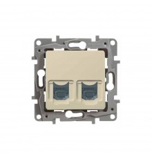 Legrand ETIKA Розетка RJ11+RJ45 кат 5 UTP Слонова кістка 672352