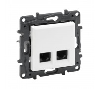 Розетка комп'ютерна Legrand Niloe Step подвійна RJ45 CAT5e UTP білий 863160