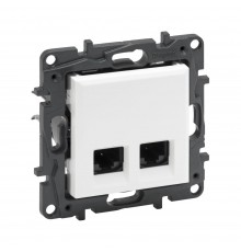 Розетка комп'ютерна Legrand Niloe Step подвійна RJ45 CAT5e UTP білий 863160