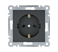 Розетка Hager Lumina чорна з заземленням WL1053