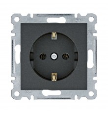 Розетка Hager Lumina чорна з заземленням WL1053