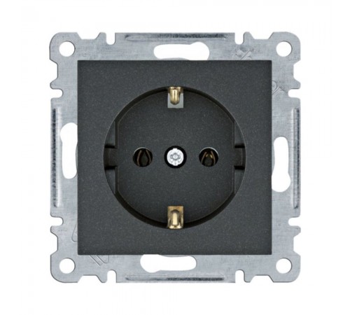 Розетка Hager Lumina чорна з заземленням WL1053