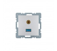 BERKER S.x/B.x механізм Розетка USB/3.5мм аудіо алюміній 3315391404