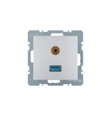 BERKER S.x/B.x механізм Розетка USB/3.5мм аудіо алюміній 3315391404
