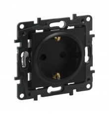 Розетка Legrand Niloe Step з заземленням чорний 863521