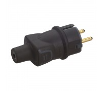Вилка Legrand 2К+З 16А чорна 050196