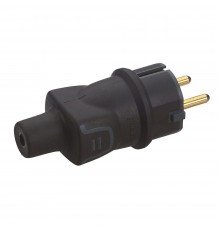 Вилка Legrand 2К+З 16А чорна 050196
