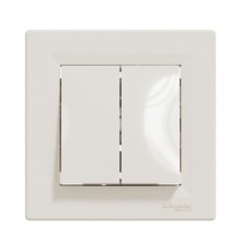 Вимикач кнопковий Schneider Electric Asfora крем двоклавішний самозажимний EPH1100123