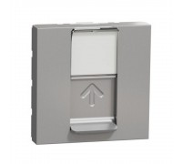 Schneider UNICA NEW Розетка комп. RJ-45 внутр. 5е UTP 2 мод. "UNICA NEW" алюміній (C1) алюміній NU341130
