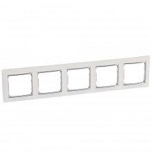 Legrand Valena Classic Рамка 5 постів Білий срібний штрих 770495