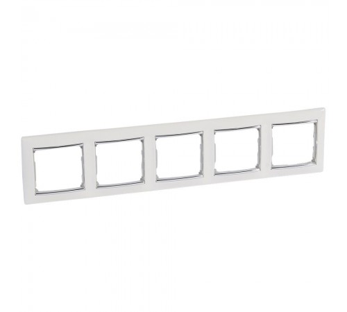 Legrand Valena Classic Рамка 5 постів Білий срібний штрих 770495