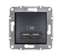 Розетка USB Schneider Electric Asfora антрацит подвійна внутрішня EPH2700271