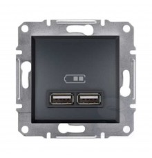 Розетка USB Schneider Electric Asfora антрацит подвійна внутрішня EPH2700271