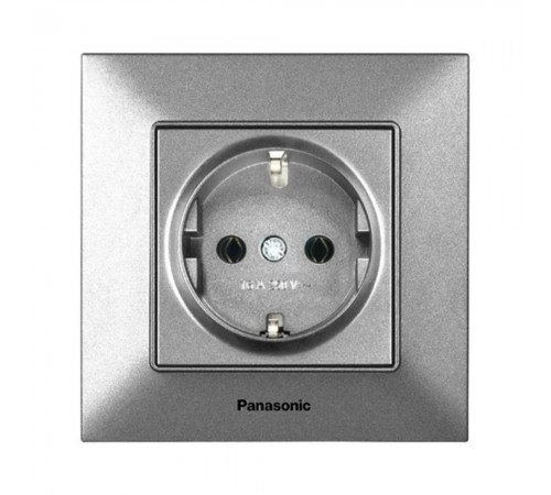 Розетка Panasonic Arkedia Slim срібна із заземленням WNTC02022SL-UA Розетка Panasonic Arkedia Slim срібна із заземленням WNTC02022SL-UA