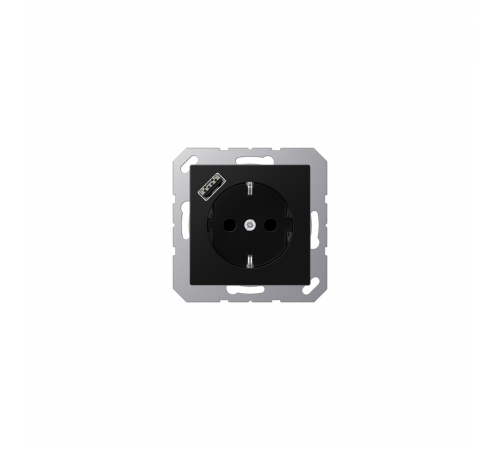 JUNG A Розетка SCHUKO з USB тип A матовий чорний графіт A1520-18ASWM