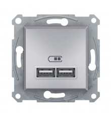 Розетка USB Schneider Electric Asfora алюміній 2,1А внутрішня EPH2700261