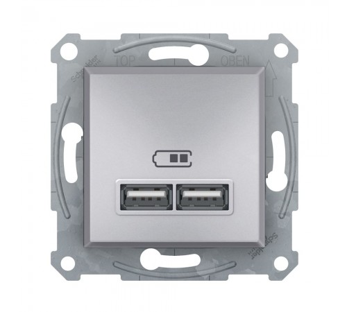 Розетка USB Schneider Electric Asfora алюміній 2,1А внутрішня EPH2700261