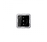 JUNG A Розетка SCHUKO з USB тип A чорний A1520-18ASW