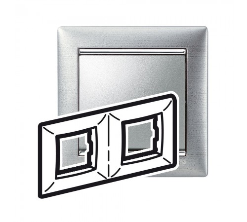 Legrand Valena Classic Рамка 2 пости Алюміній Матовий 770332